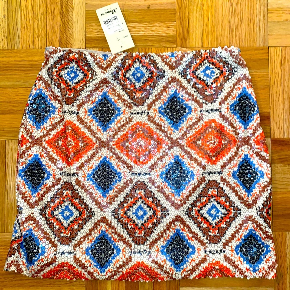 Boho Chic Sequin Embellished Mini Skirt